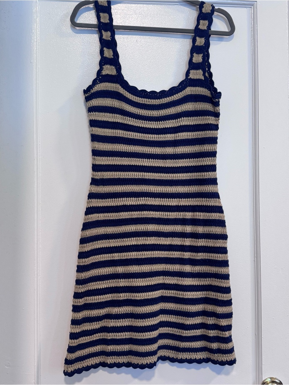 Jcrew striped crocheted dress Sz medium